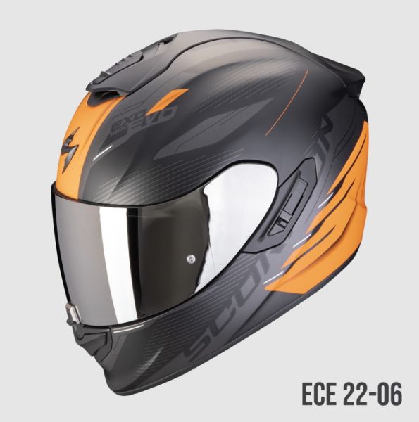 Scorpion Exo-1400 Evo II Air Luma Matt Schwarz / Orange (ECE 22-06)