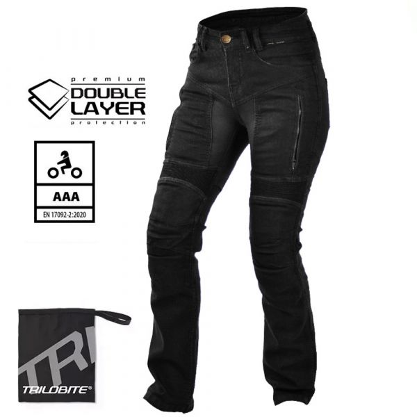 Trilobite Parado Doublelayer Jeans Damen Regular Fit Schwarz