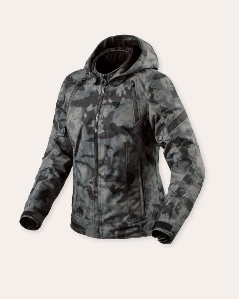REV'IT! Flare 3 H2O wasserdichte Textiljacke Damen Camo Dunkelgrau