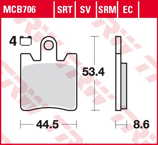 Lucas Scheibenbremsbelag MCB706