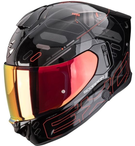 Scorpion Exo-530 Air Fond Integralhelm Metallic Schwarz Rot