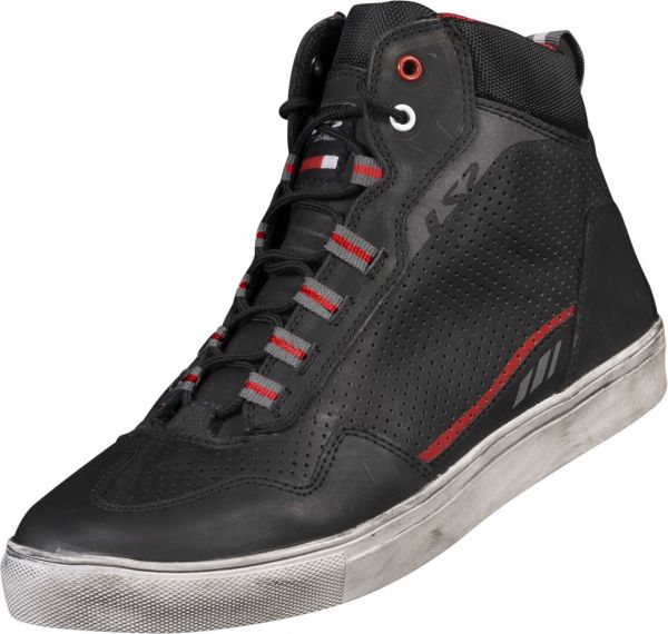 LS2 Zoe Motorrad Halbstiefel Schwarz / Rot