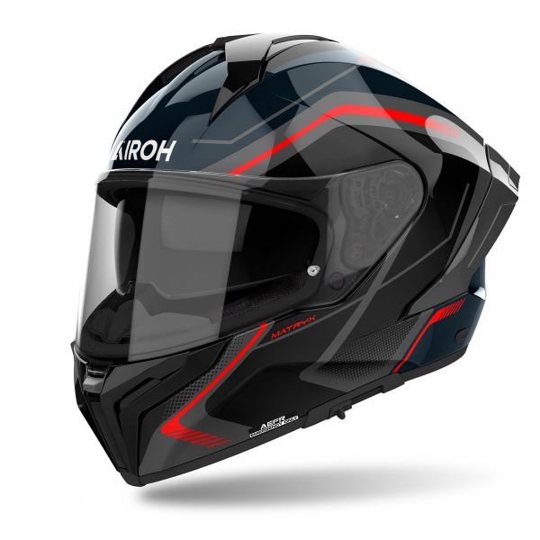Airoh Matryx Wide Integralhelm Schwarz / Grau / Rot