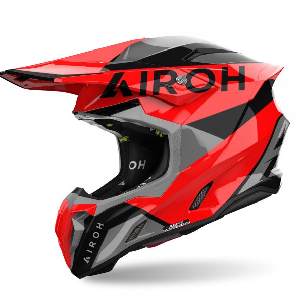 Airoh Twist 3 King Crosshelm Rot / Schwarz / Grau