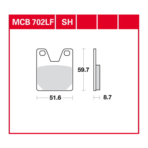 Lucas Scheibenbremsbelag MCB702SH