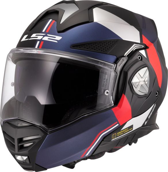 LS2 FF901 Advant X Klapphelm Ultra Matt Blau / Rot - ECE 22-06