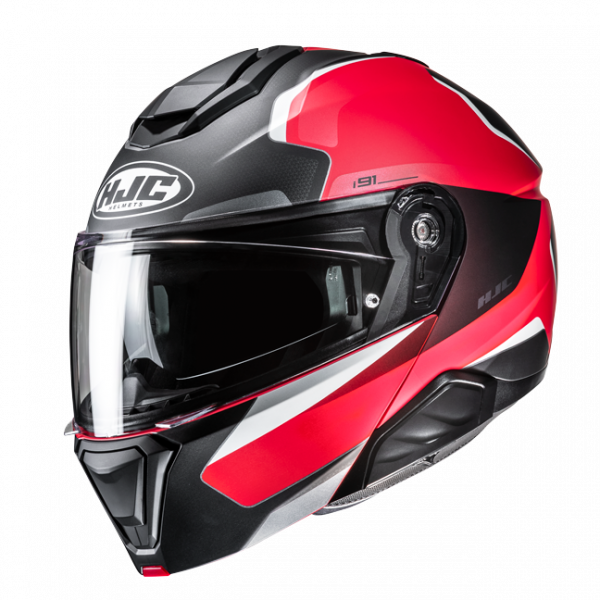 HJC i91 Klapphelm Felio MC1SF Mattschwarz / Rot