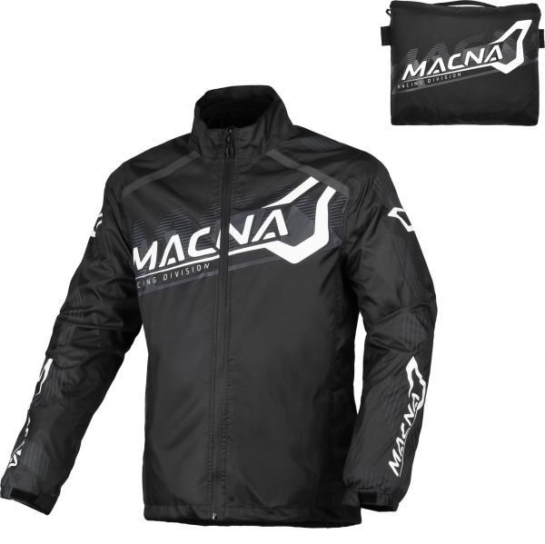 MACNA Rainossi Motorrad Regenjacke Schwarz / Weiß