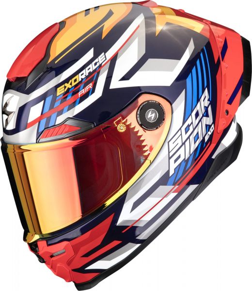 Scorpion Exo-Race Air Integralhelm Kobra Blau / Gelb / Rot
