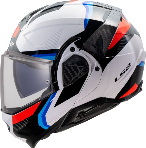LS2 FF910 Advant II Klapphelm Triple Weiß / Blau / Rot - ECE 22-06