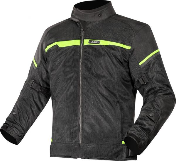 LS2 Riva Motorrad Textiljacke Schwarz / Neongelb