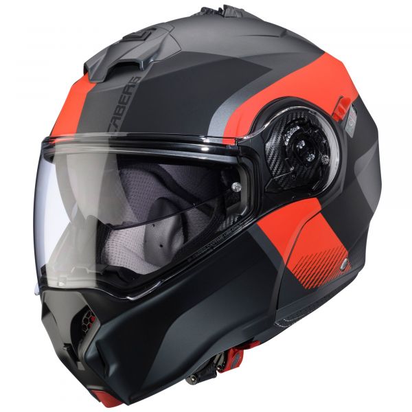 Caberg Duke Evo Indy Klapphelm Matt Gun / Schwarz / Rot