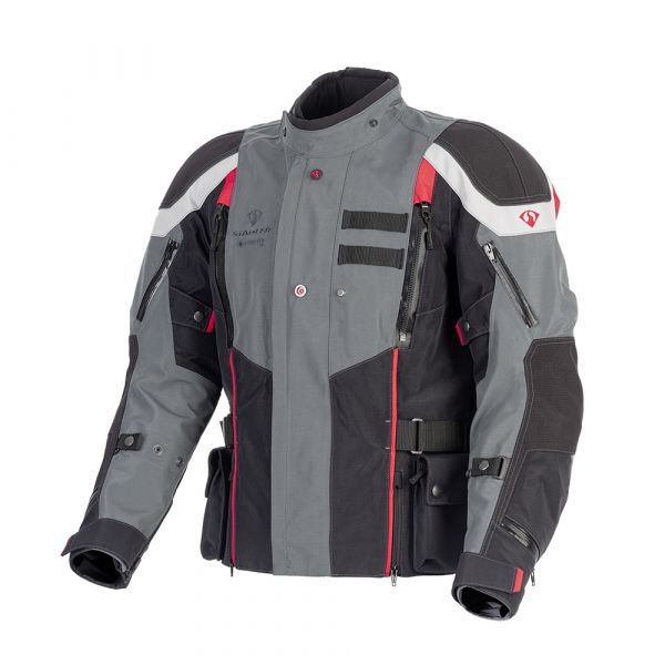Stadler Fearless Pro Motorradjacke Schwarz / Grau / Rot