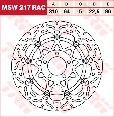 Lucas RACING Bremsscheibe schwimmend MSW217RAC
