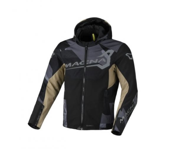 Macna Atracor winddichte Softshell-Jacke Schwarz / Taupe