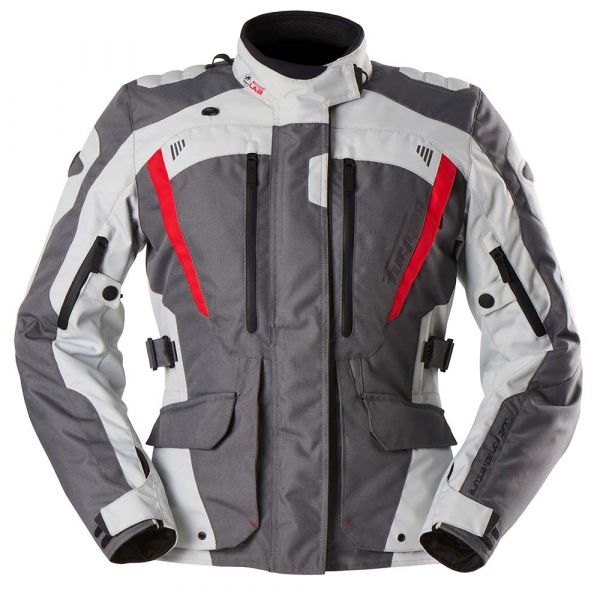 Furygan Apalaches Lady Evo Textiljacke Damen Grau Weiß Rot