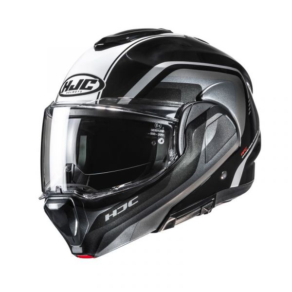 HJC F100 Klapphelm Reff MC21 Schwarz / Silber / Weiß