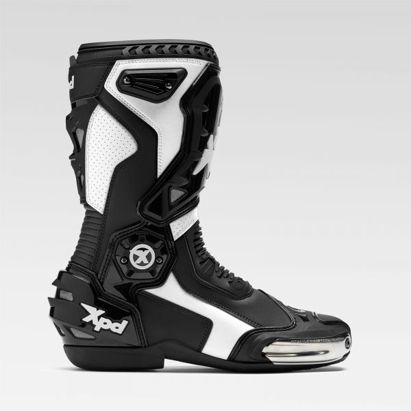 XPD XP6-S Motorradstiefel Schwarz / Weiß