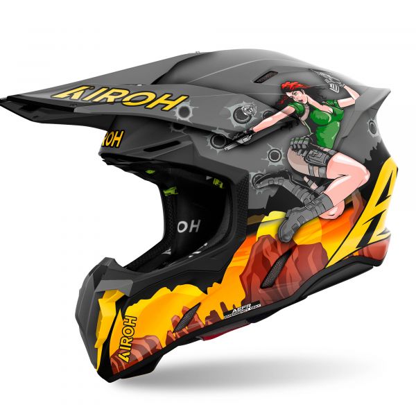 Airoh Twist 3 Adventure Crosshelm Mattgrau / Orange / Gelb