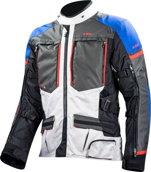 LS2 Norway Motorrad Textiljacke Blau / Schwarz / Grau / Rot
