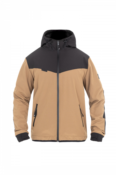 John Doe XTM V3 Motorrad Hoodie Softshell Sand Schwarz