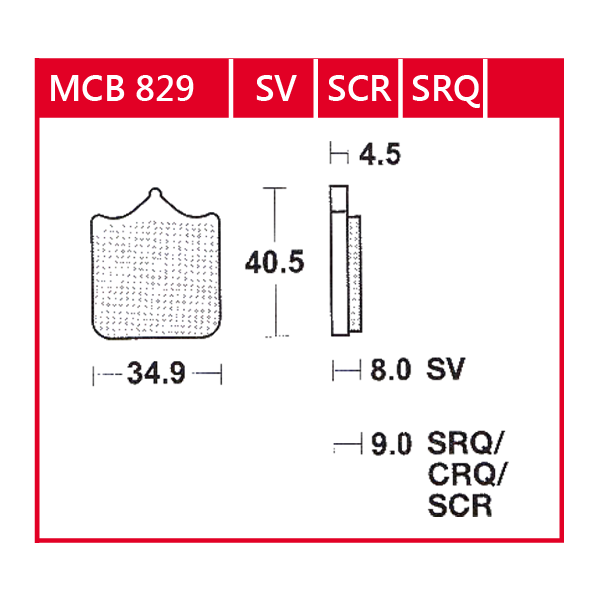 Lucas Scheibenbremsbelag MCB829CRQ