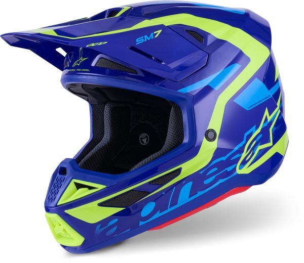 Alpinestars S-M7 Deed Crosshelm Blau / Gelb