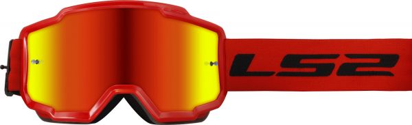 LS2 Charger Crossbrille Goggle Rot m. Iridium Visier