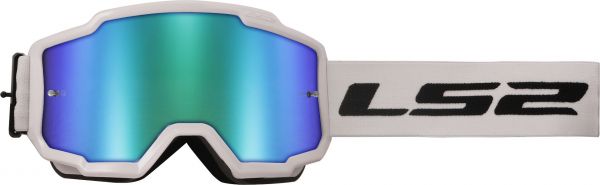 LS2 Charger Crossbrille Goggle Weiß m. Iridium Visier